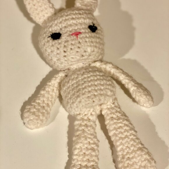 Vintage Handmade Crochet Bunny Plush Doll 12" Tall - Adorable Gift Idea - Picture 5 of 7